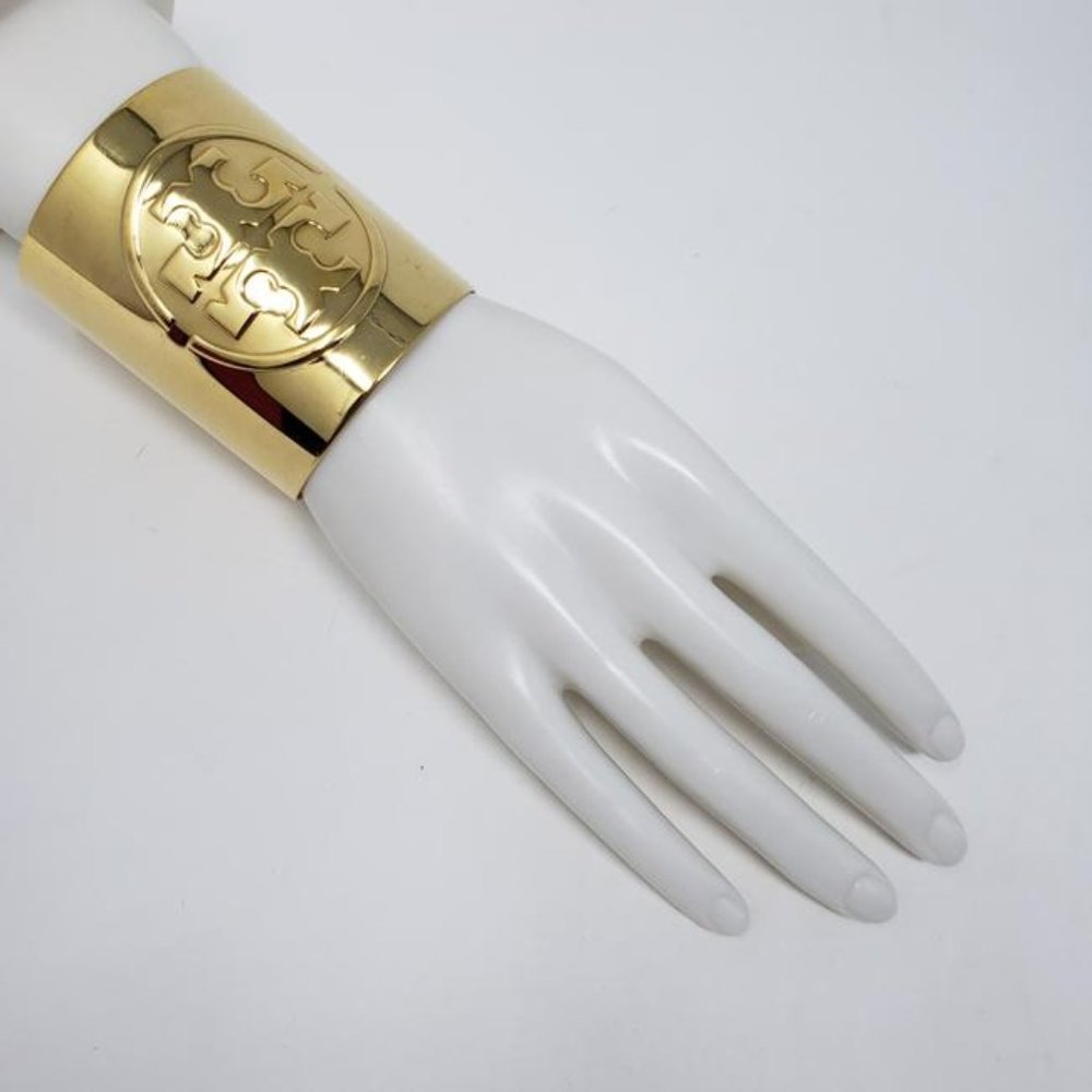 Tory Burch 16k Gold-plated Reva Logo Cuff